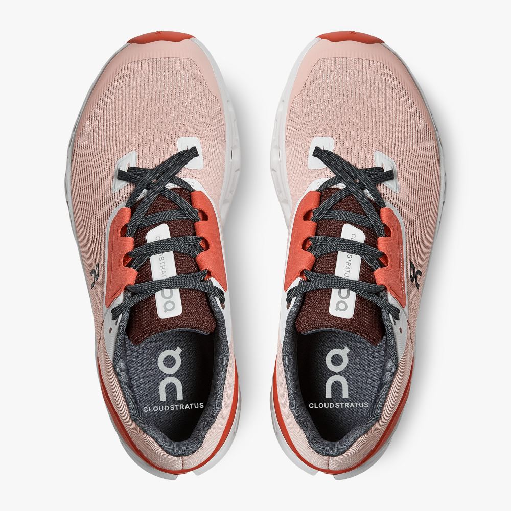 On Cloudstratus: Maximum Cushioned Running Shoe - Rose | Red ON95XF140