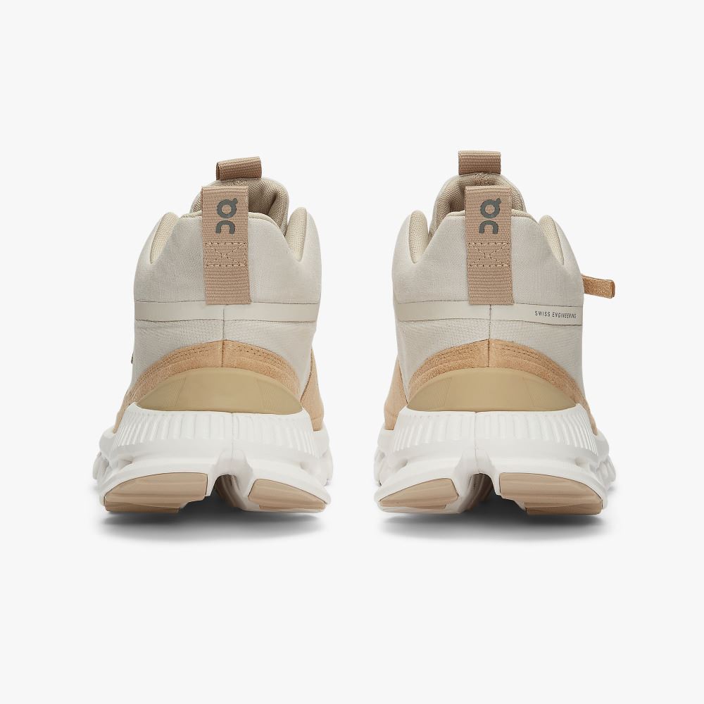 On Running Hi - High Top Sneaker - Pearl | Camel ON95XF338 - Click Image to Close
