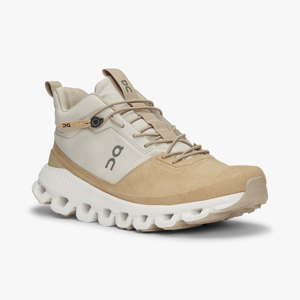 On Running Hi - High Top Sneaker - Pearl | Camel ON95XF338 - Click Image to Close