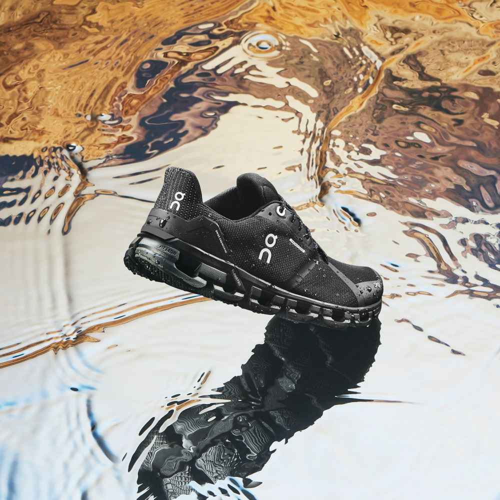 On Cloudflyer Waterproof - Waterproof Stability Running Shoe - Black | Lunar ON95XF135