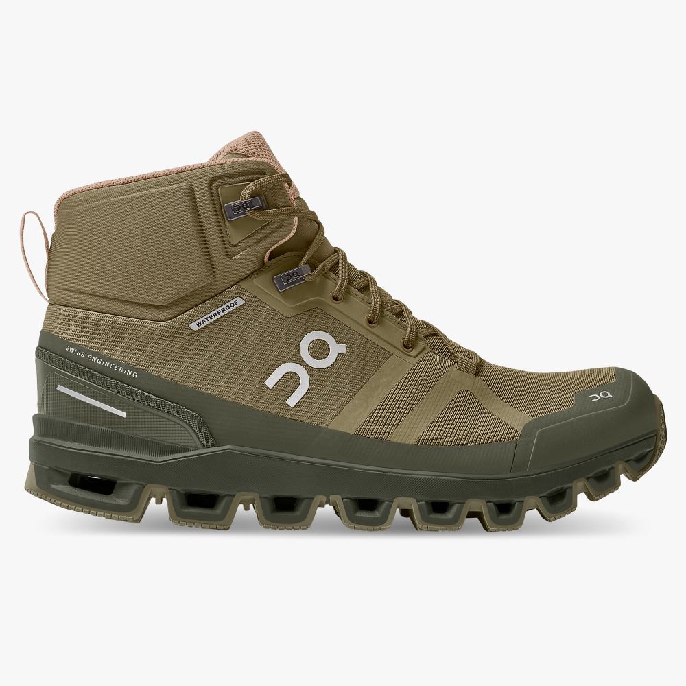 On Cloudrock Waterproof - The Lightweight Hiking Boot - Olive | Reed ON95XF96 - Click Image to Close