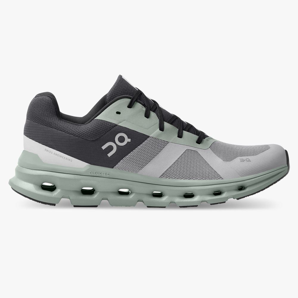 On The Cloudrunner: Supportive & Breathable Running Shoe - Alloy | Moss ON95XF31