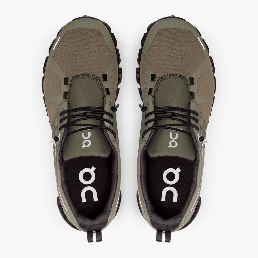 On Running 5 Waterproof - Lightweight Waterproof Running Shoe - Olive | Black ON95XF299