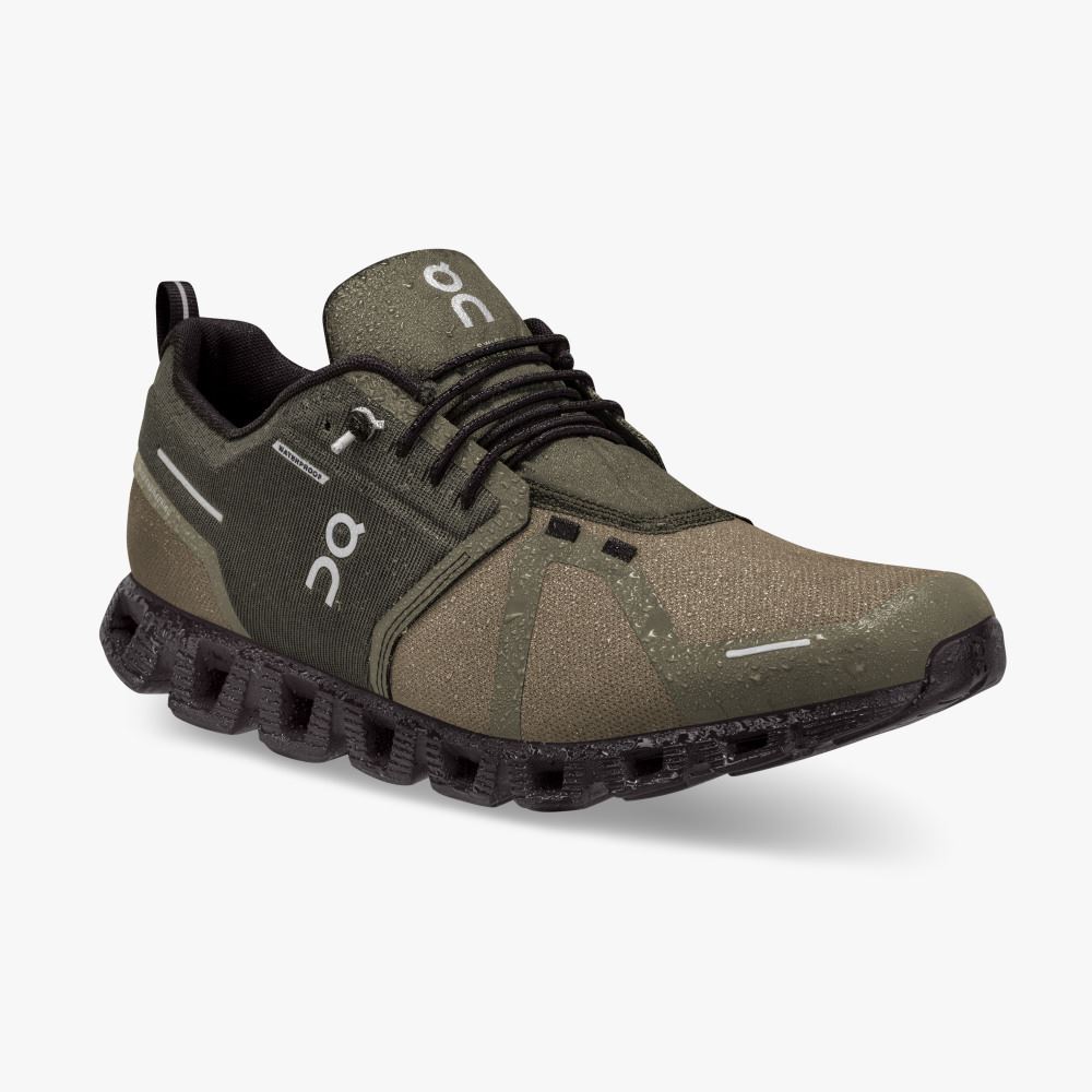 On Running 5 Waterproof - Lightweight Waterproof Running Shoe - Olive | Black ON95XF299