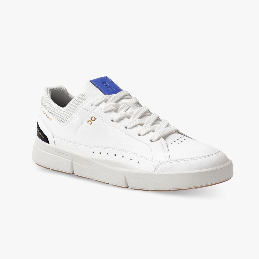 On THE ROGER: tennis-inspired sneaker by On & Roger Federer - White | Indigo ON95XF394