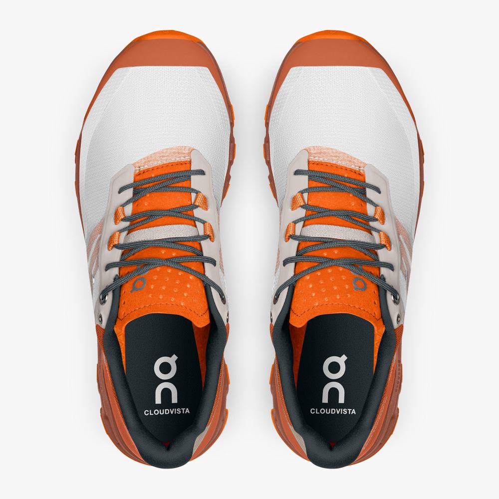 On The Cloudvista: Lightweight Trail Running & Hiking shoe - White | Rust ON95XF87