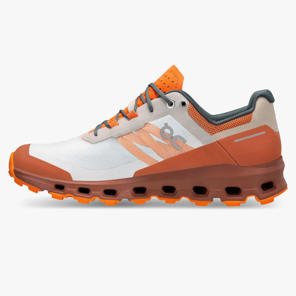 On The Cloudvista: Lightweight Trail Running & Hiking shoe - White | Rust ON95XF87