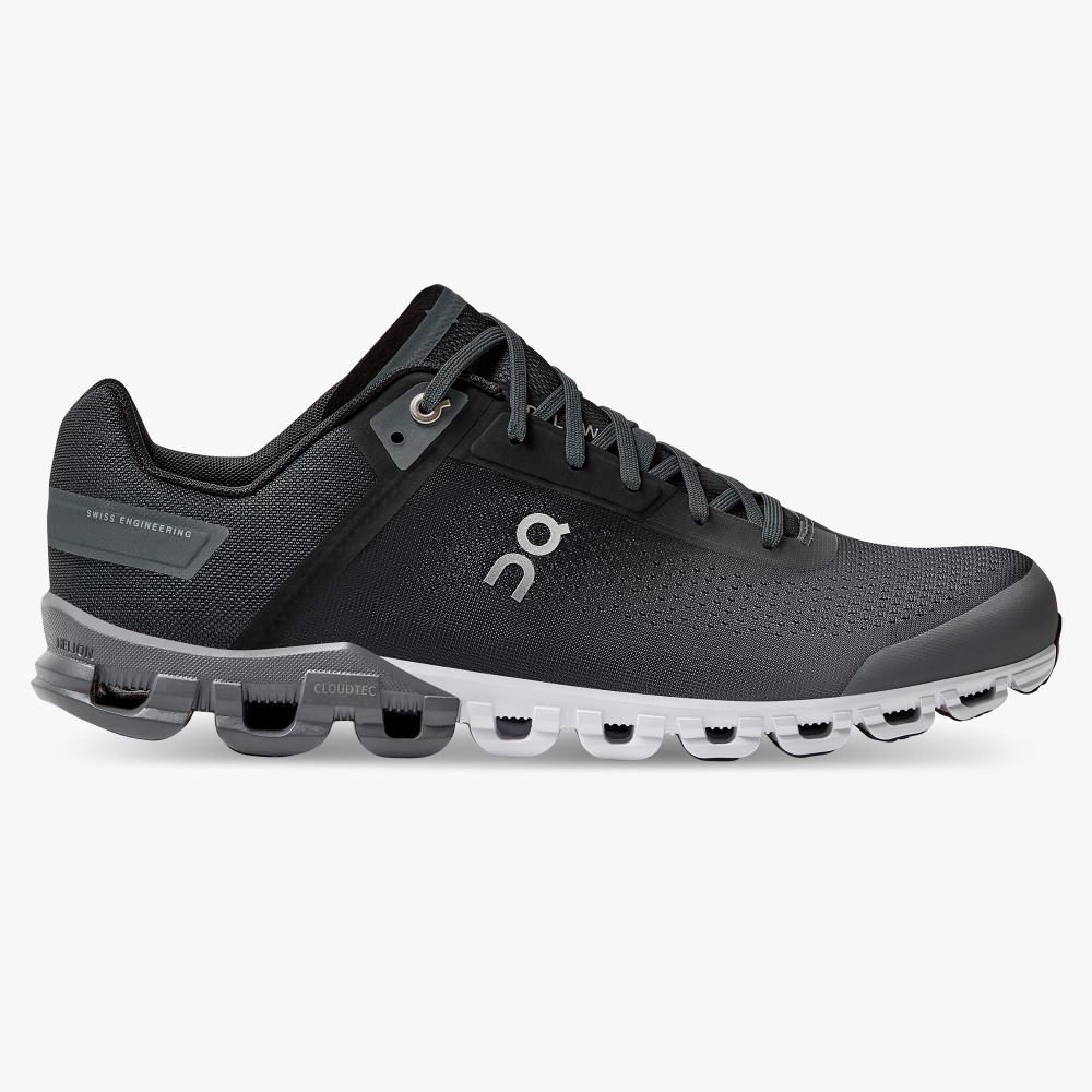 On New Cloudflow Wide: wide fit cushioned running shoe - Black | Asphalt ON95XF45