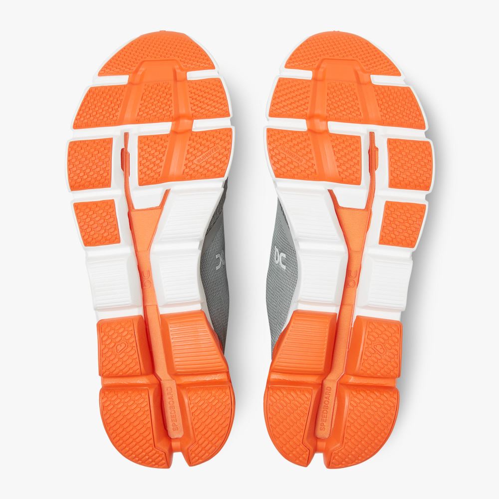 On Cloudflyer: Supportive Running Shoe. Light & Stable - Grey | Orange ON95XF47 - Click Image to Close