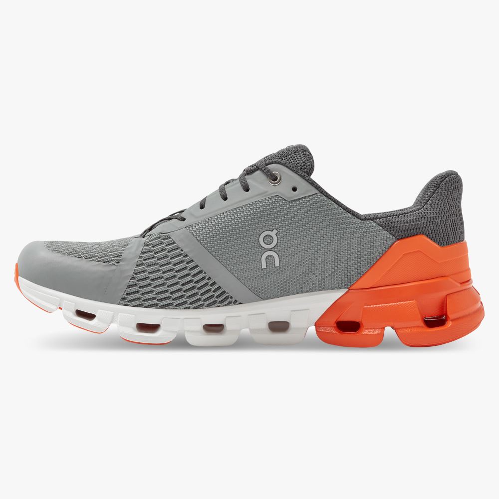 On Cloudflyer: Supportive Running Shoe. Light & Stable - Grey | Orange ON95XF47 - Click Image to Close