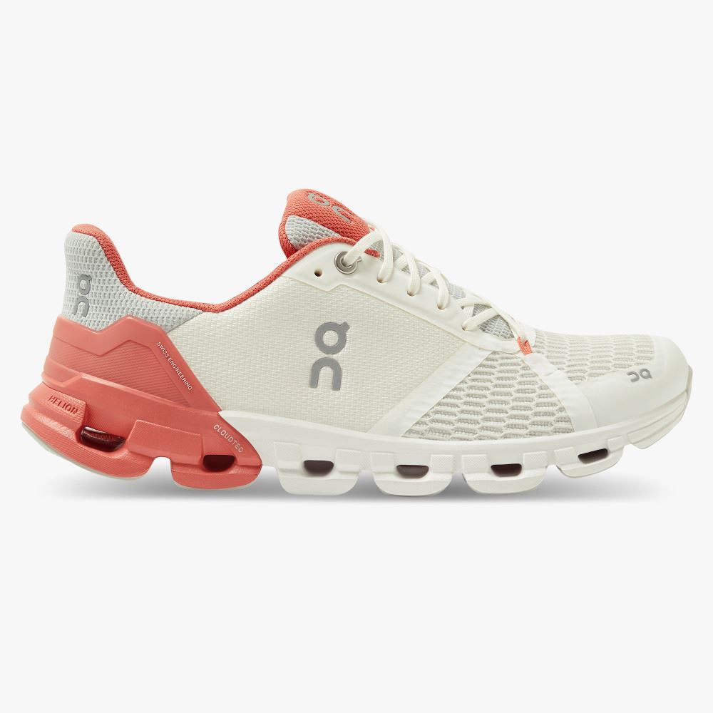 On Cloudflyer: Supportive Running Shoe. Light & Stable - White | Coral ON95XF132 - Click Image to Close