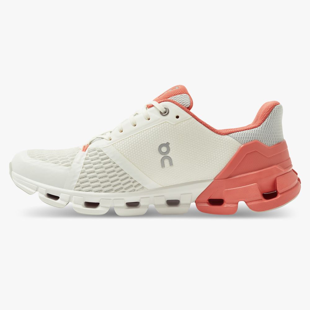 On Cloudflyer: Supportive Running Shoe. Light & Stable - White | Coral ON95XF132 - Click Image to Close