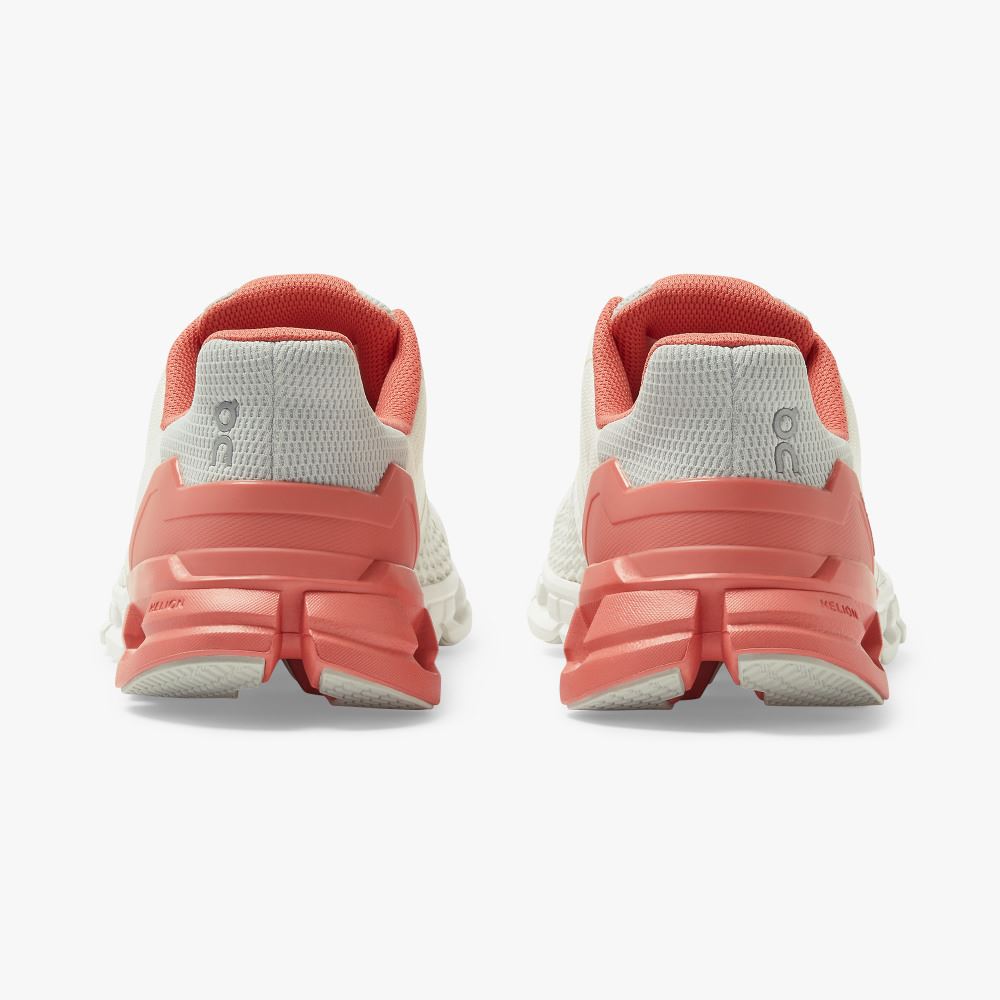 On Cloudflyer: Supportive Running Shoe. Light & Stable - White | Coral ON95XF132 - Click Image to Close
