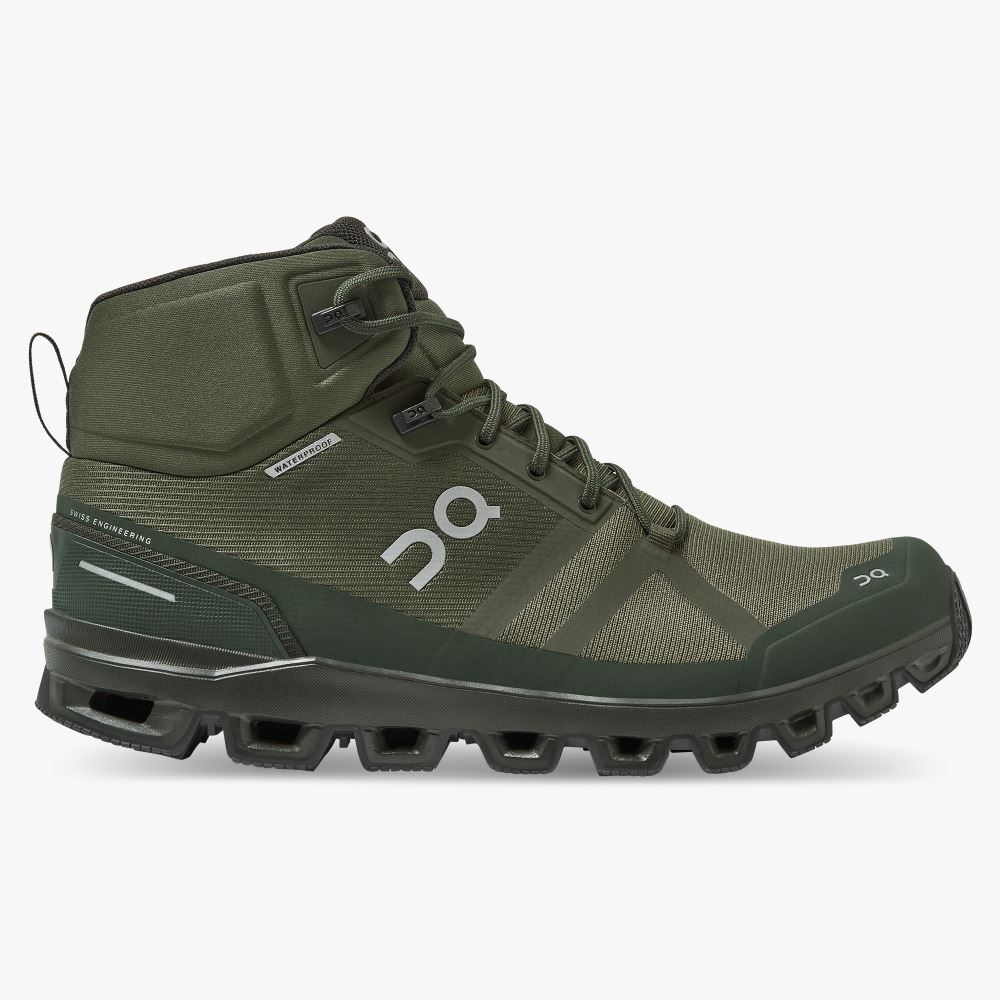 On Cloudrock Waterproof - The Lightweight Hiking Boot - Jungle | Fir ON95XF12 - Click Image to Close