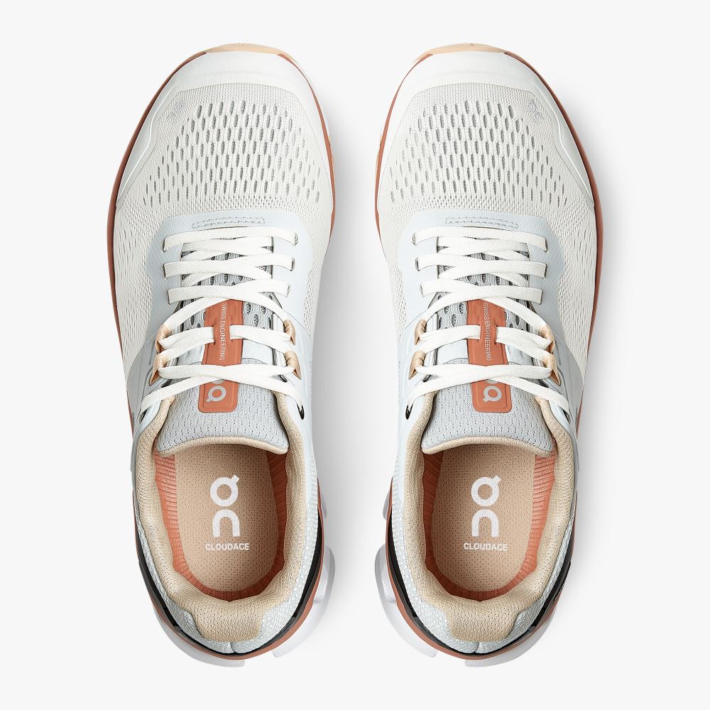 On Cloudace: supportive running shoe - Glacier | Terracotta ON95XF120