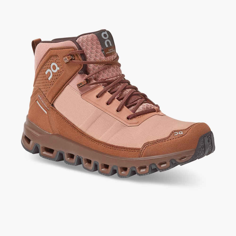 On Cloudridge: ultralight, high-comfort hiking boot - Mocha | Pebble ON95XF92 - Click Image to Close