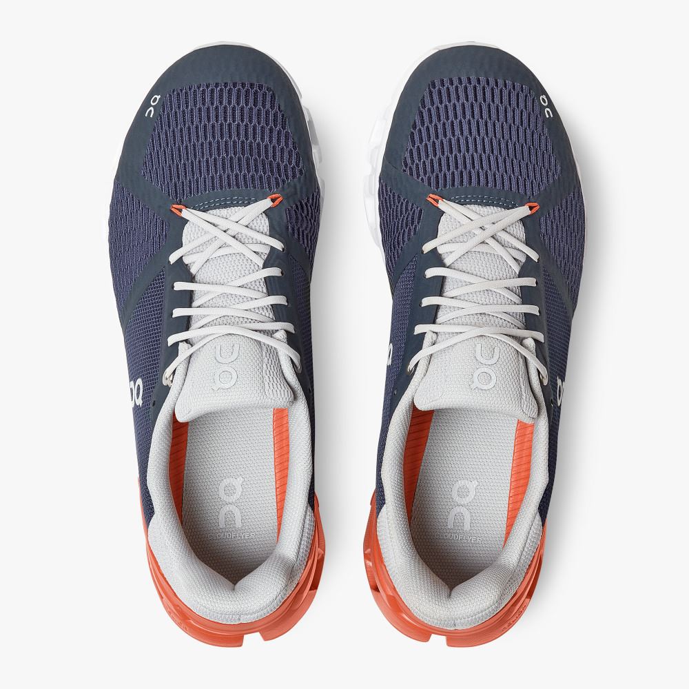 On Cloudflyer: Supportive Running Shoe. Light & Stable - Midnight | Rust ON95XF50 - Click Image to Close