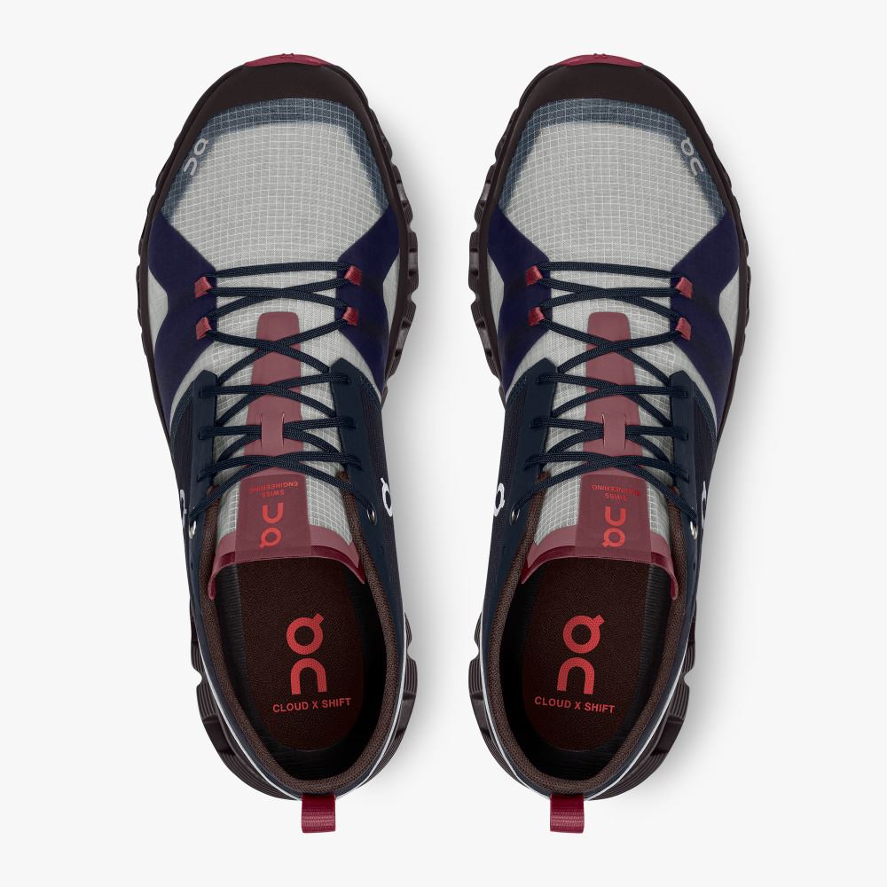On Running X Shift: Colorful Lightweight Workout Shoe - Ink | Cherry ON95XF235 - Click Image to Close