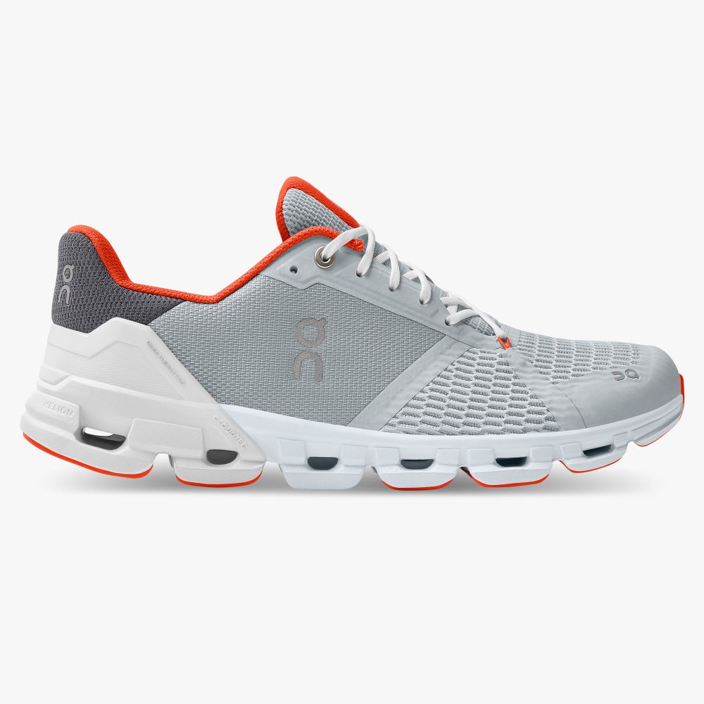 On Cloudflyer: Supportive Running Shoe. Light & Stable - Glacier | Flame ON95XF53