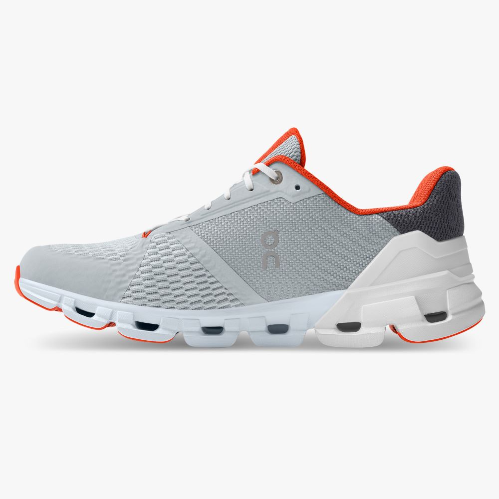 On Cloudflyer: Supportive Running Shoe. Light & Stable - Glacier | Flame ON95XF53