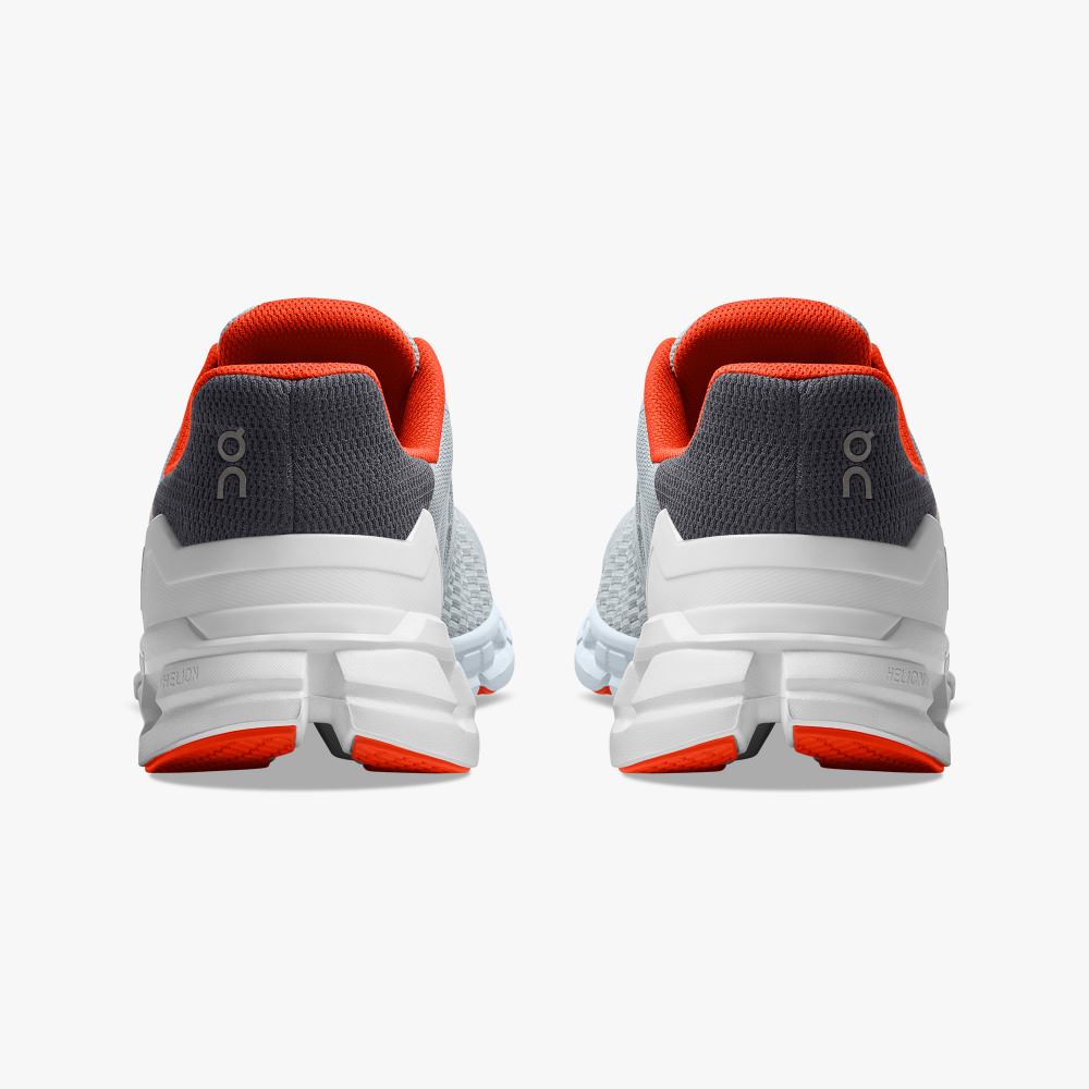 On Cloudflyer: Supportive Running Shoe. Light & Stable - Glacier | Flame ON95XF53