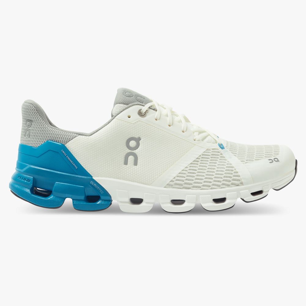 On Cloudflyer: Supportive Running Shoe. Light & Stable - White | Blue ON95XF48