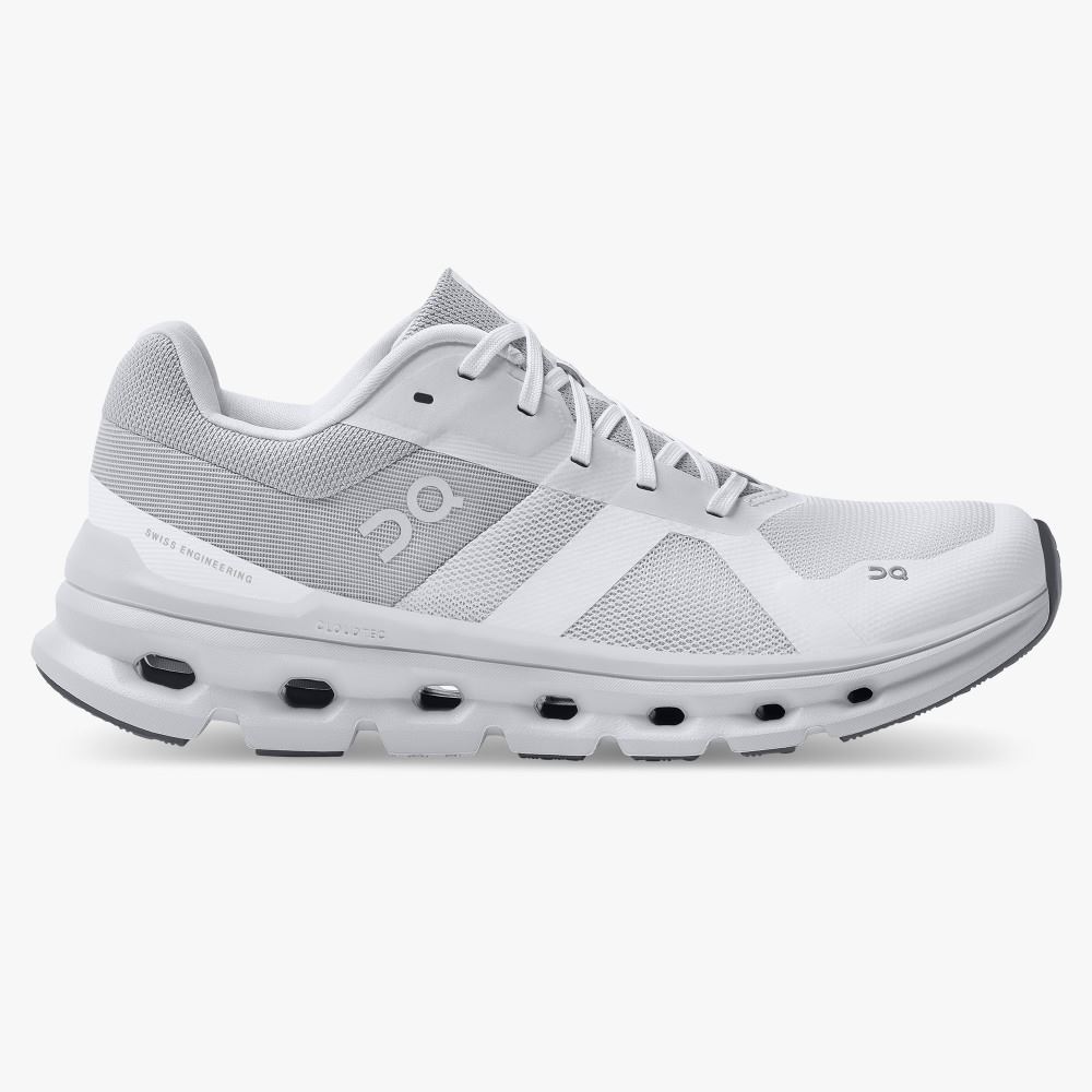 On The Cloudrunner: Supportive & Breathable Running Shoe - White | Frost ON95XF112