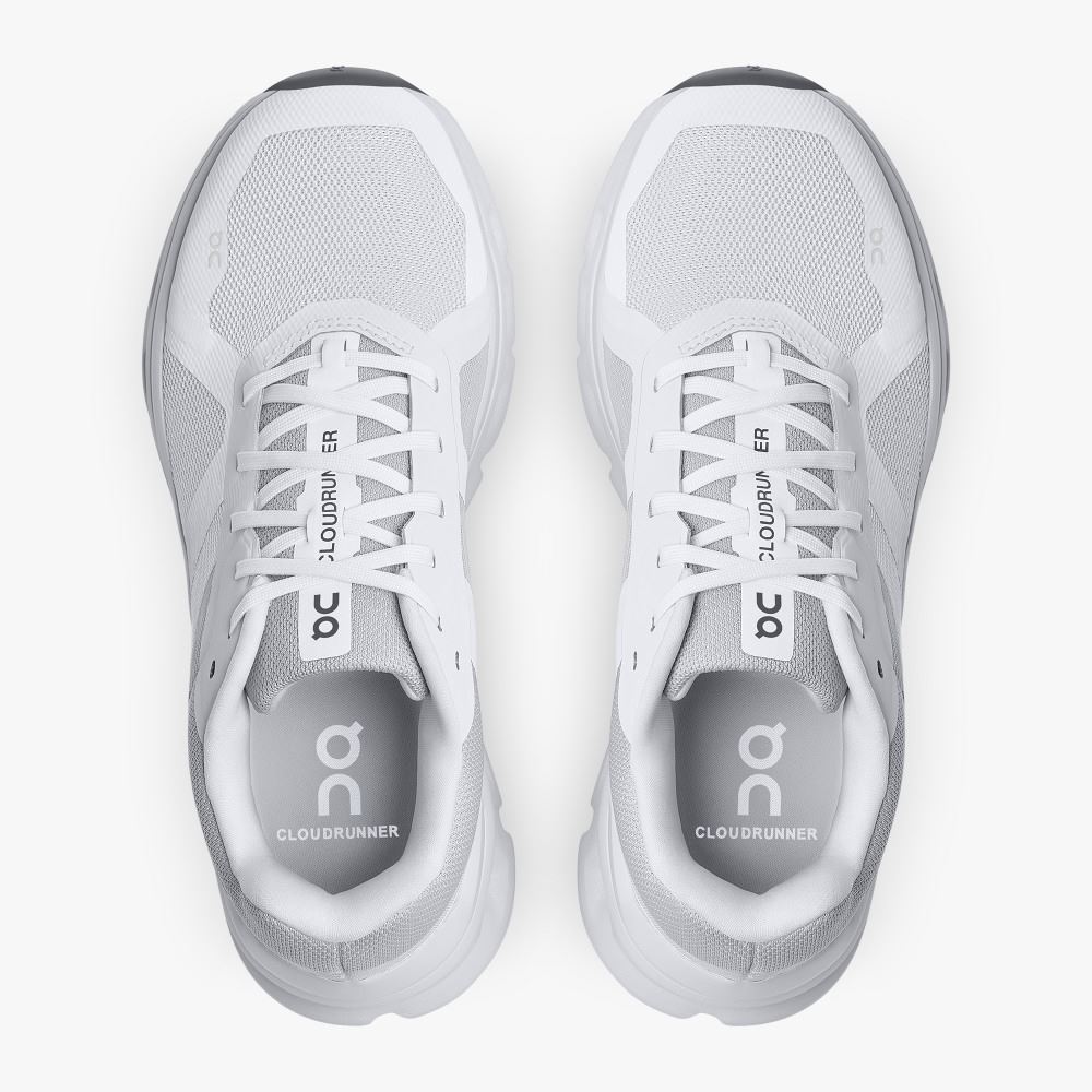 On The Cloudrunner: Supportive & Breathable Running Shoe - White | Frost ON95XF112