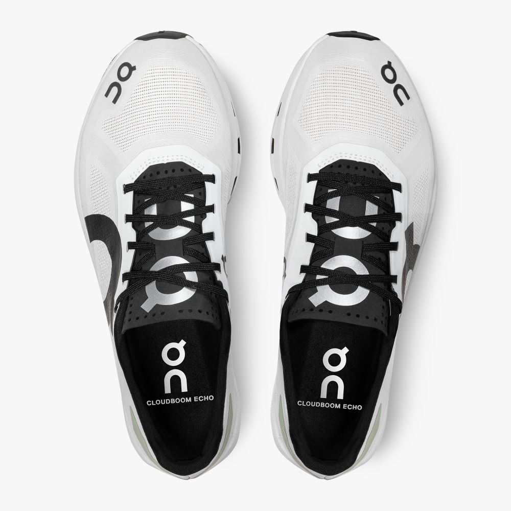 On Cloudboom Echo: Lightweight Marathon Running Shoe - White | Black ON95XF121 - Click Image to Close