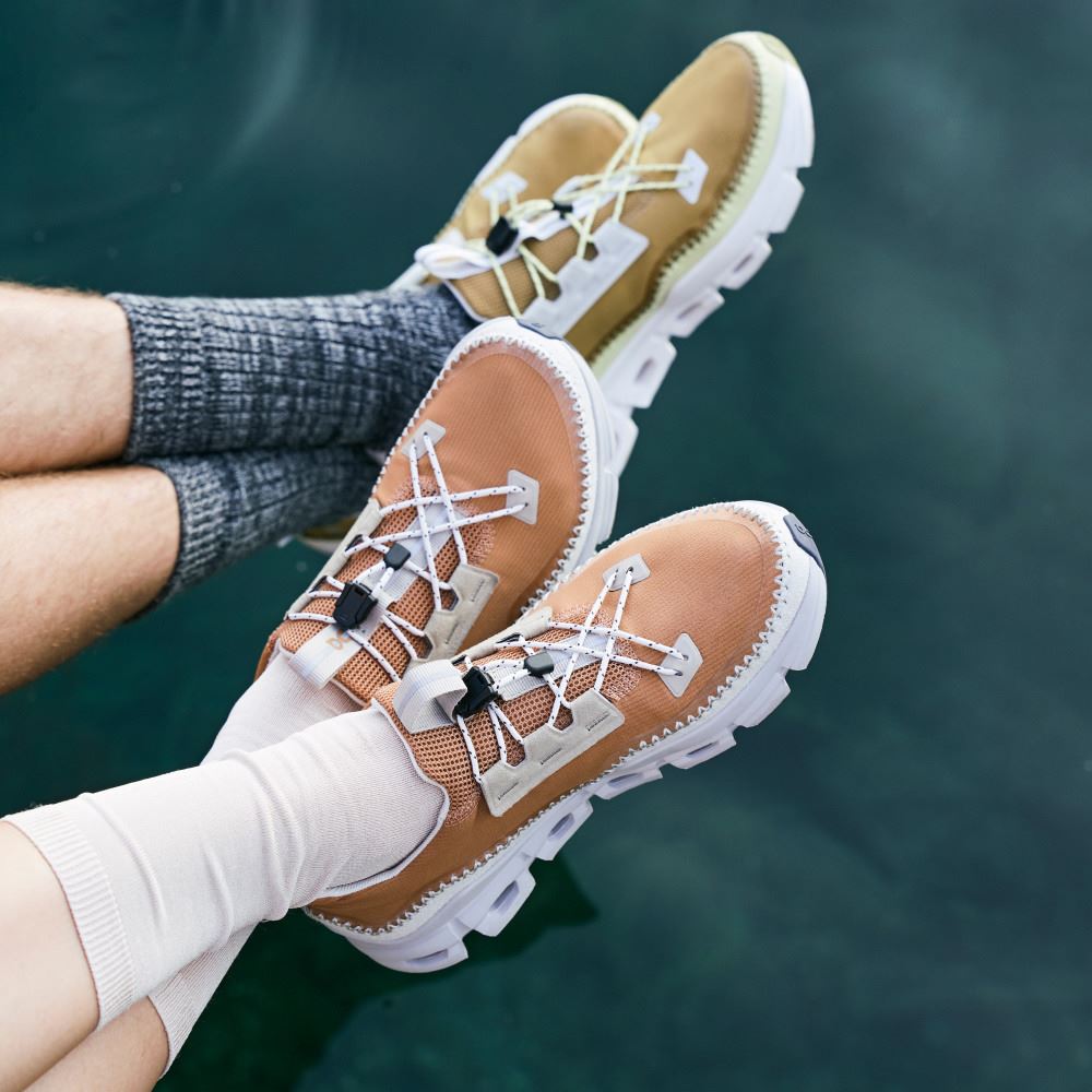 On Runningaway: All Day & Travel Shoe. Light and Versatile - Almond | Glacier ON95XF363 - Click Image to Close