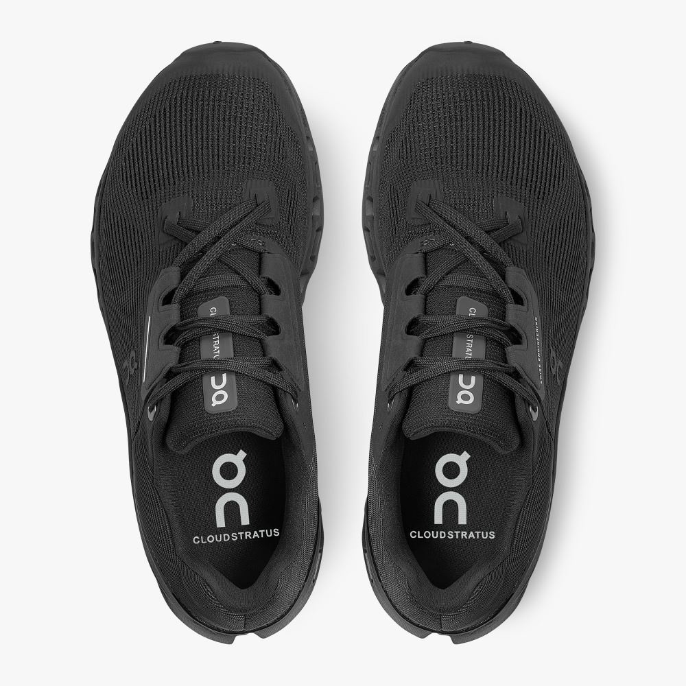 On Cloudstratus: Maximum Cushioned Running Shoe - Black ON95XF138