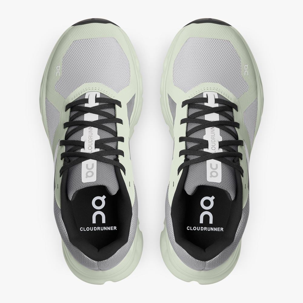 On The Cloudrunner: Supportive & Breathable Running Shoe - Frost | Aloe ON95XF114
