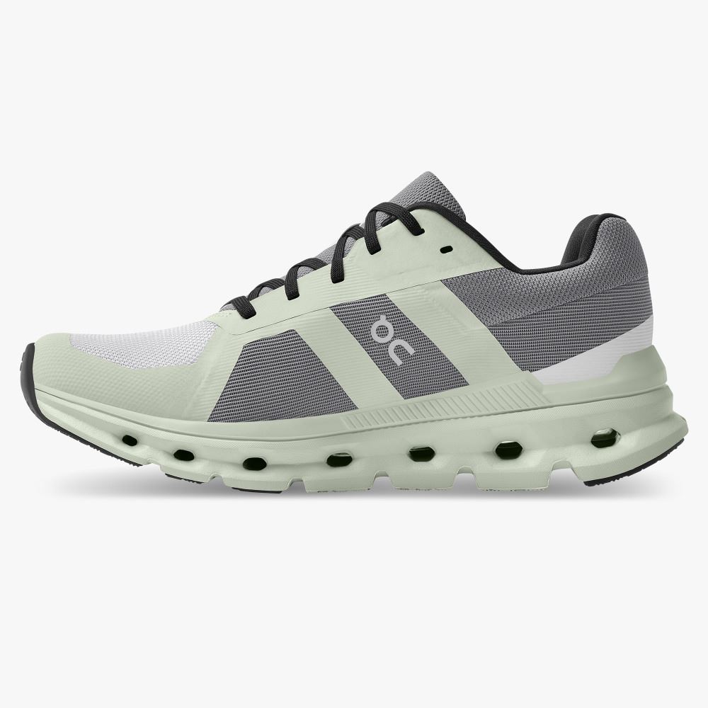 On The Cloudrunner: Supportive & Breathable Running Shoe - Frost | Aloe ON95XF114