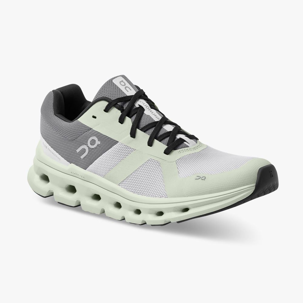 On The Cloudrunner: Supportive & Breathable Running Shoe - Frost | Aloe ON95XF114