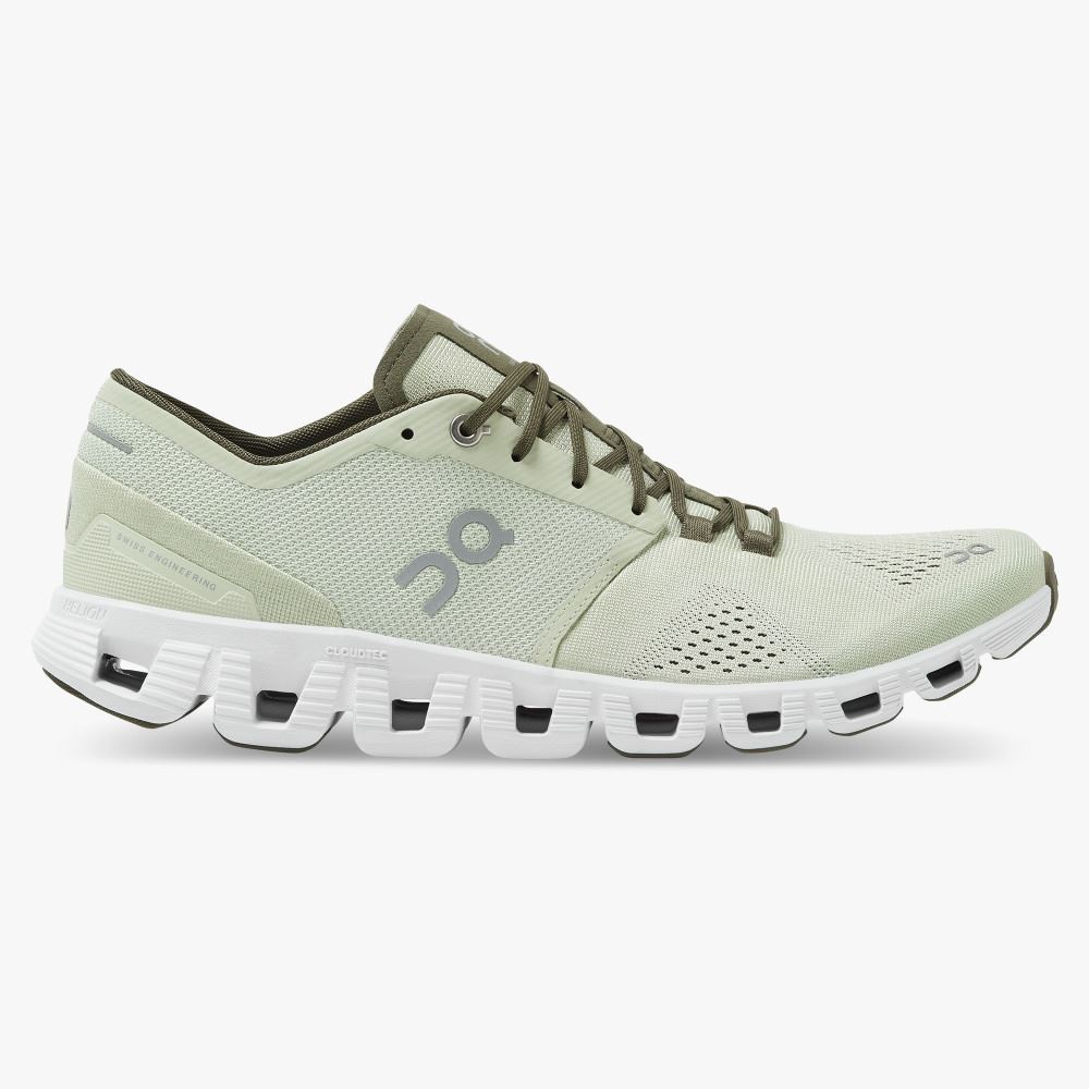 On New Cloud X - Workout and Cross Training Shoe - Aloe | White ON95XF239 - Click Image to Close