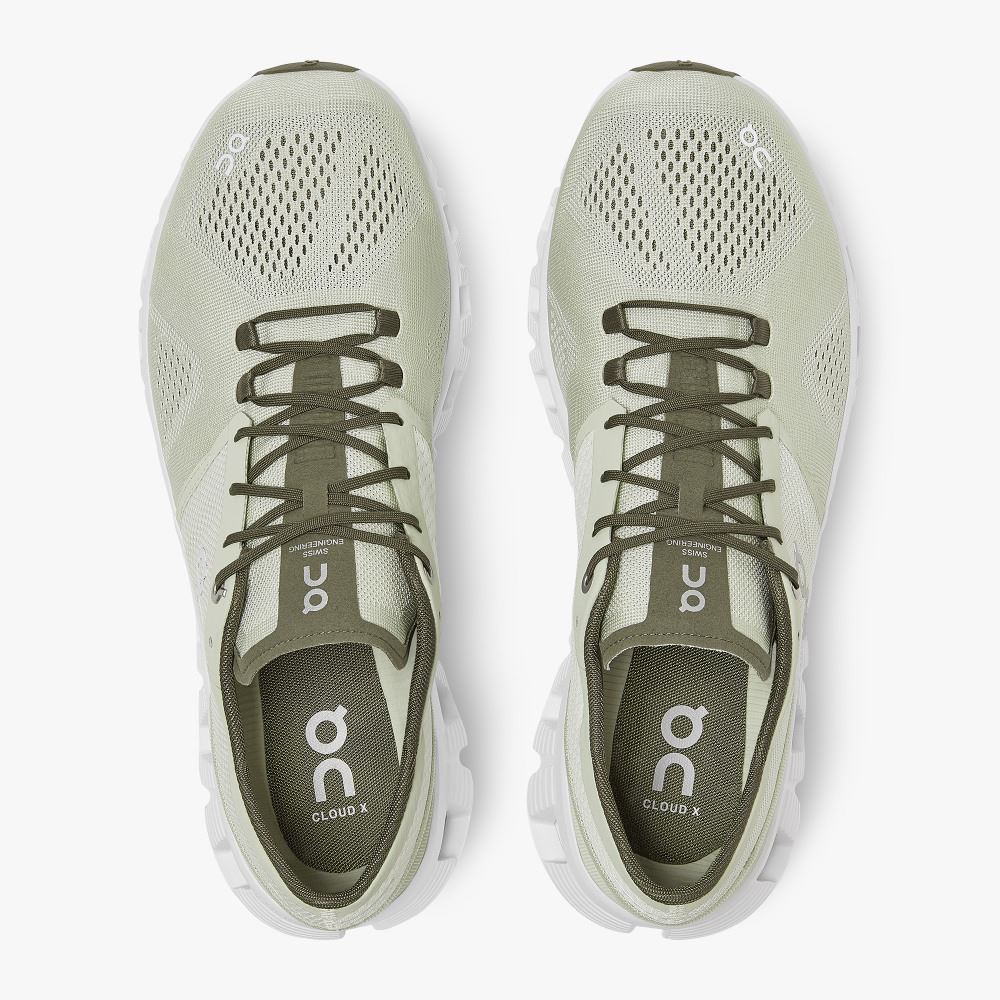 On New Cloud X - Workout and Cross Training Shoe - Aloe | White ON95XF239 - Click Image to Close