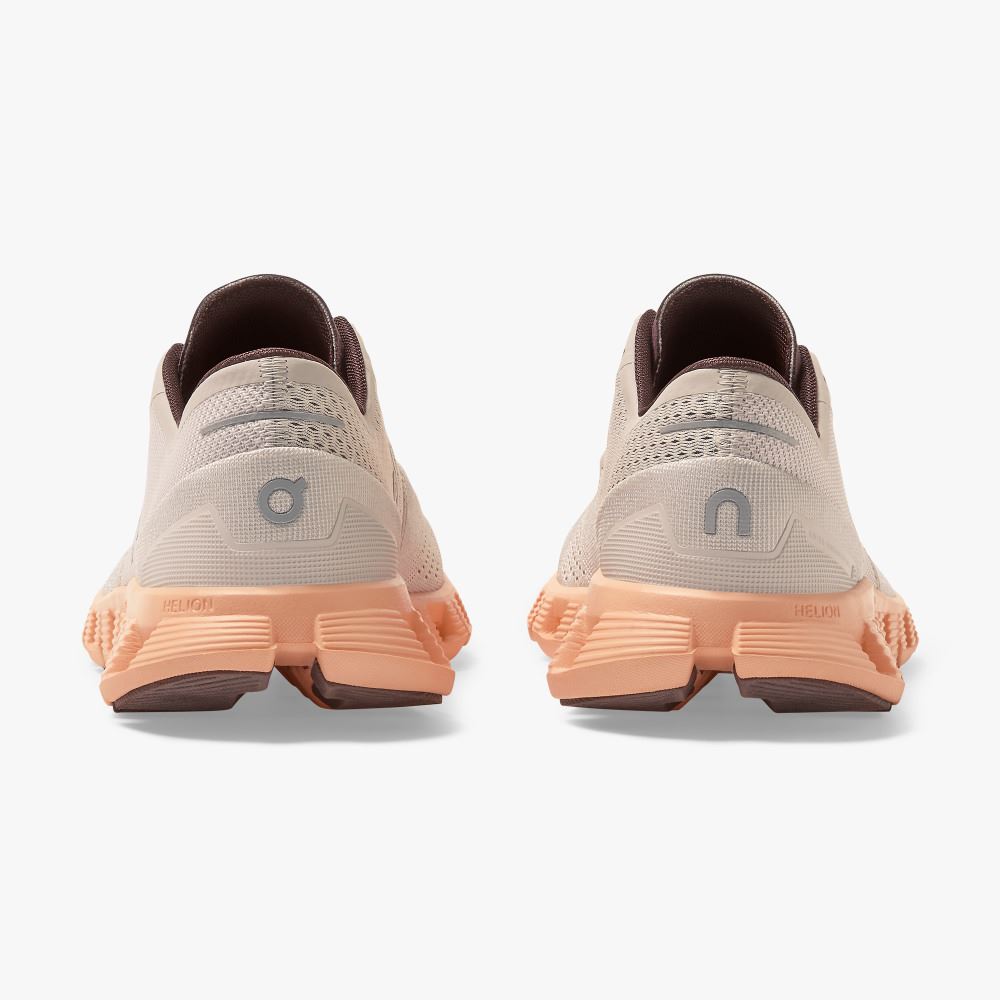 On New Cloud X - Workout and Cross Training Shoe - Silver | Almond ON95XF361