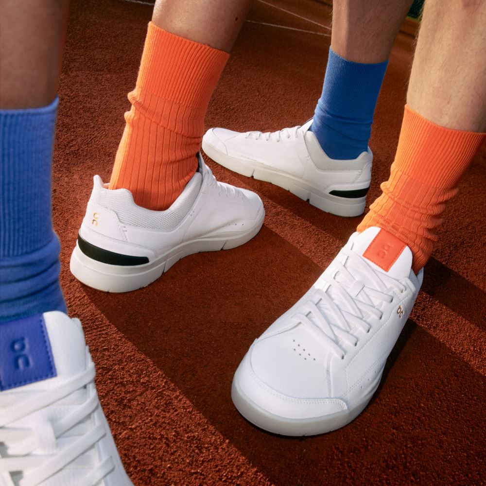 On THE ROGER: tennis-inspired sneaker by On & Roger Federer - White | Flame ON95XF279 - Click Image to Close