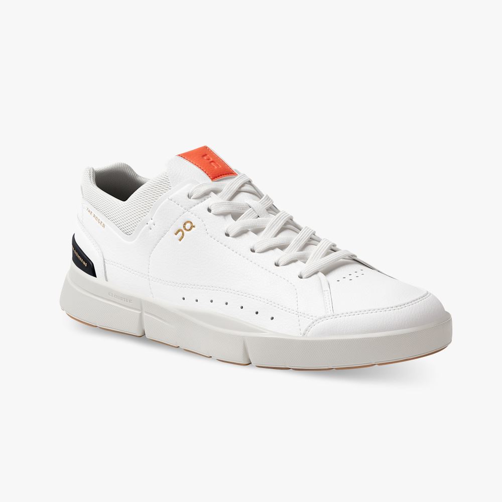 On THE ROGER: tennis-inspired sneaker by On & Roger Federer - White | Flame ON95XF279 - Click Image to Close