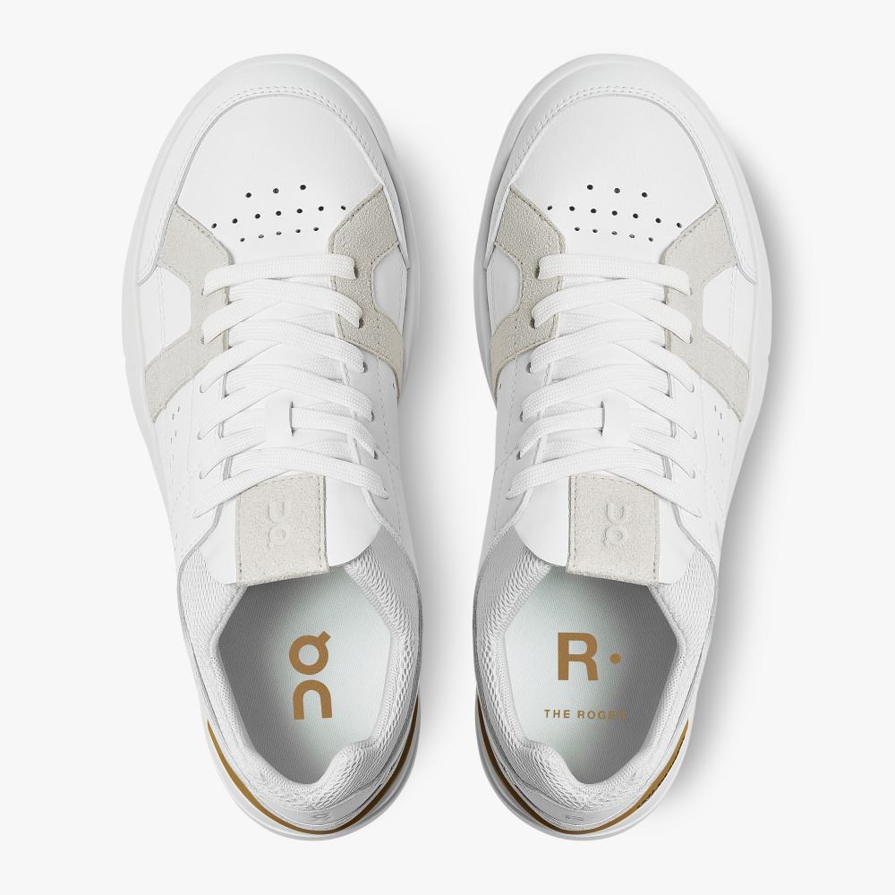 On THE ROGER Clubhouse: the expressive everyday sneaker - White | Bronze ON95XF403
