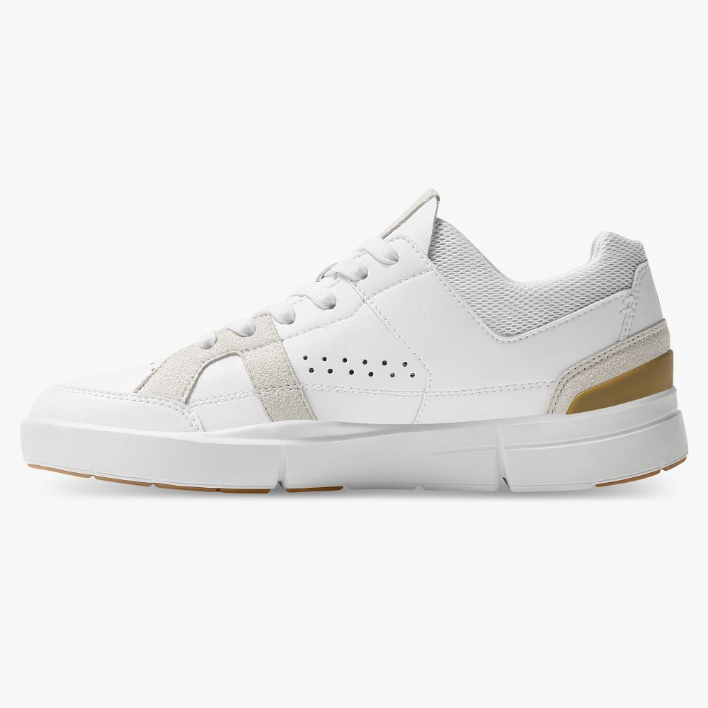 On THE ROGER Clubhouse: the expressive everyday sneaker - White | Bronze ON95XF403