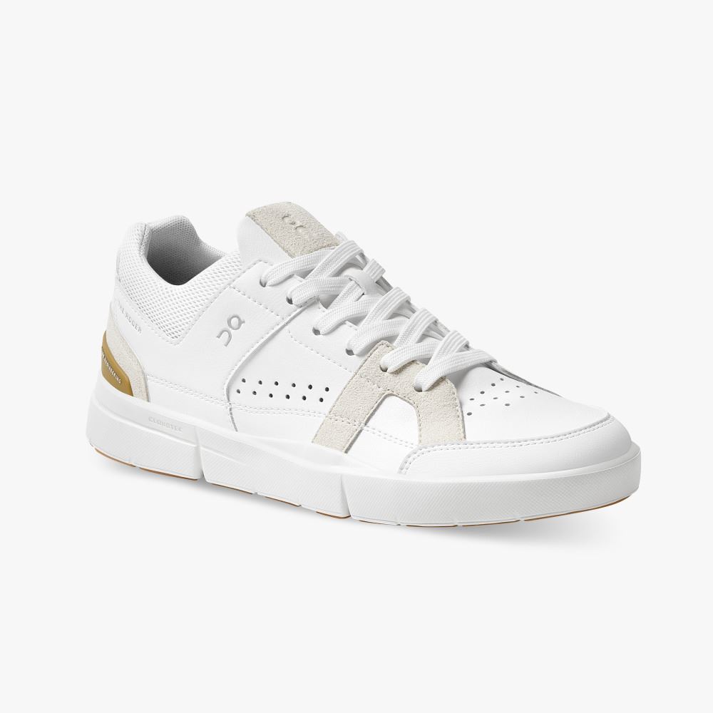 On THE ROGER Clubhouse: the expressive everyday sneaker - White | Bronze ON95XF403