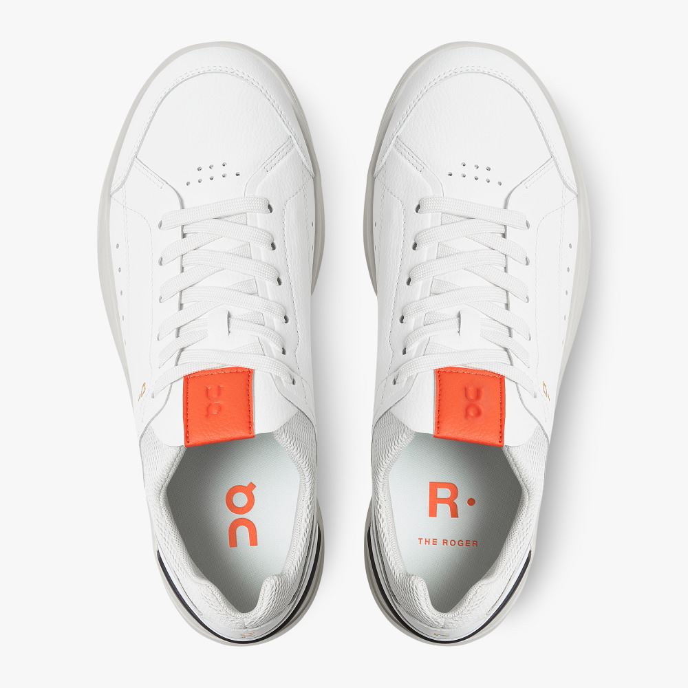 On THE ROGER: tennis-inspired sneaker by On & Roger Federer - White | Flame ON95XF392
