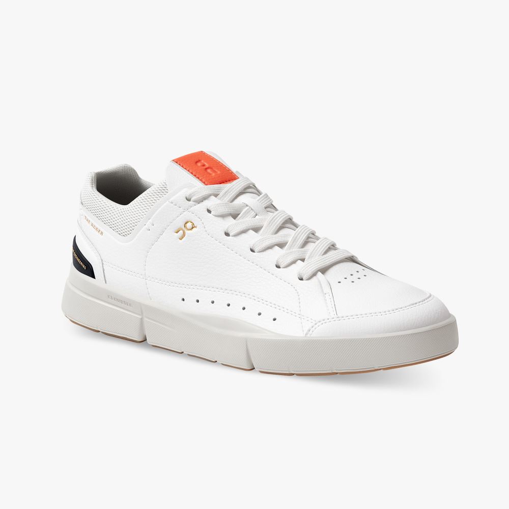 On THE ROGER: tennis-inspired sneaker by On & Roger Federer - White | Flame ON95XF392