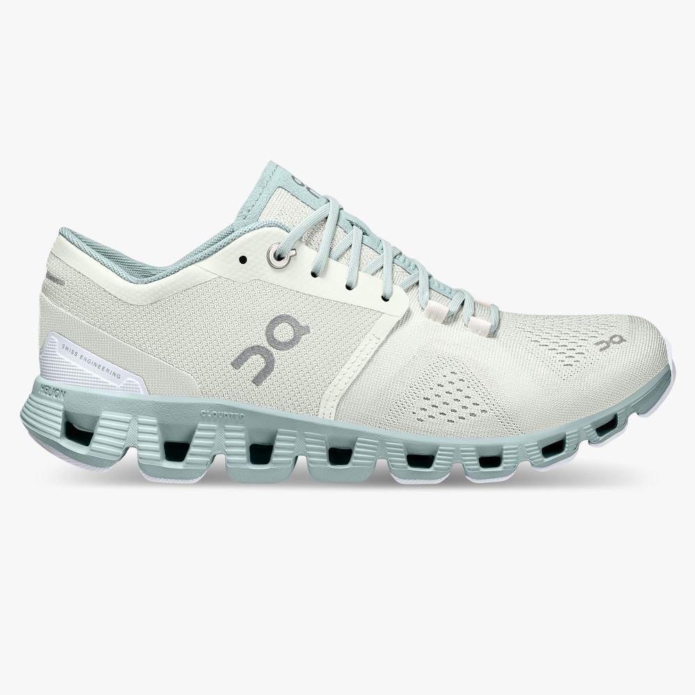 On New Cloud X - Workout and Cross Training Shoe - Aloe | Surf ON95XF357 - Click Image to Close