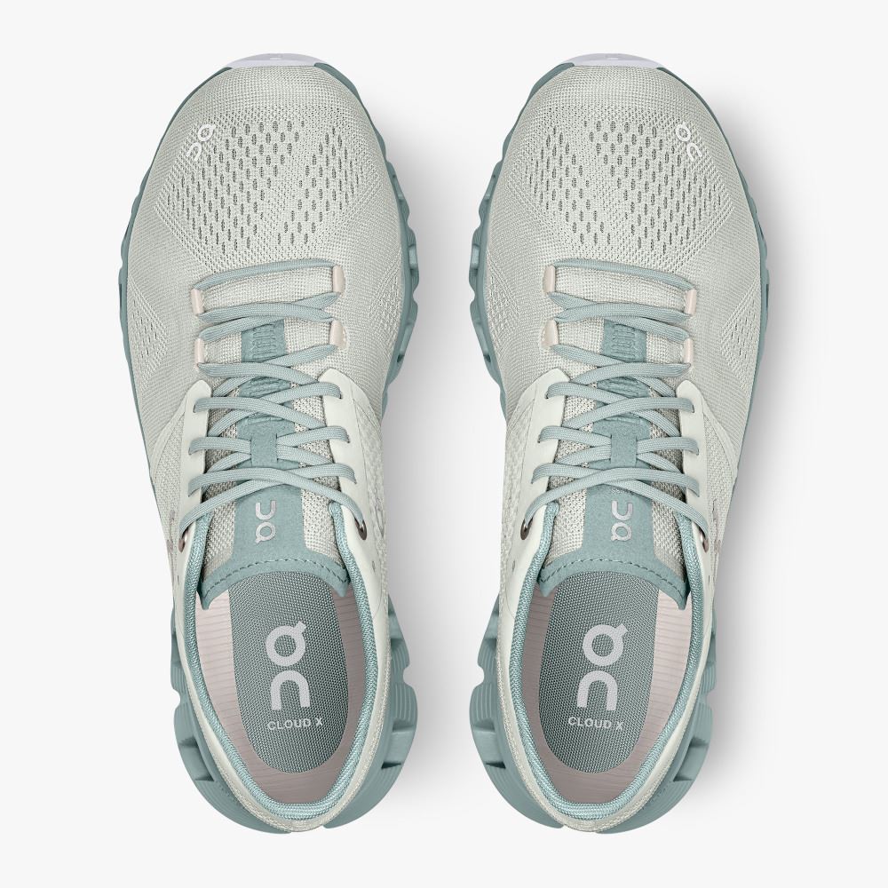 On New Cloud X - Workout and Cross Training Shoe - Aloe | Surf ON95XF357 - Click Image to Close