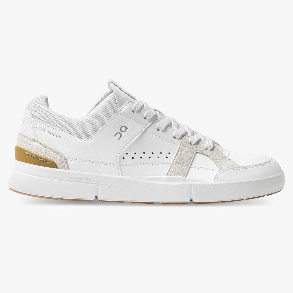 On THE ROGER Clubhouse: the expressive everyday sneaker - White | Bronze ON95XF289