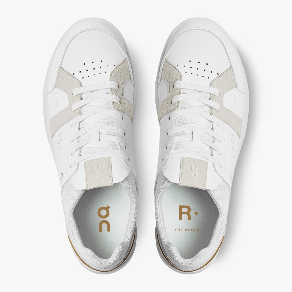 On THE ROGER Clubhouse: the expressive everyday sneaker - White | Bronze ON95XF289