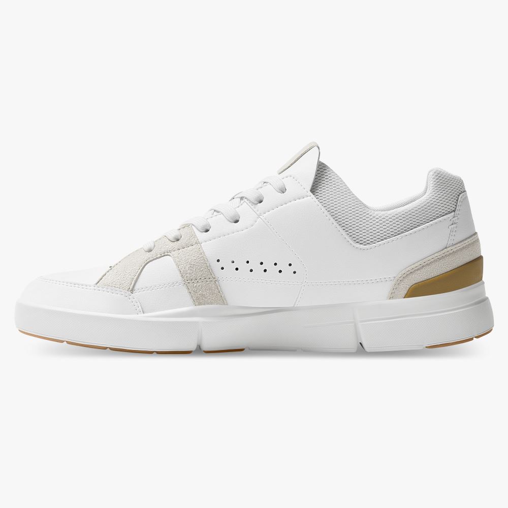 On THE ROGER Clubhouse: the expressive everyday sneaker - White | Bronze ON95XF289
