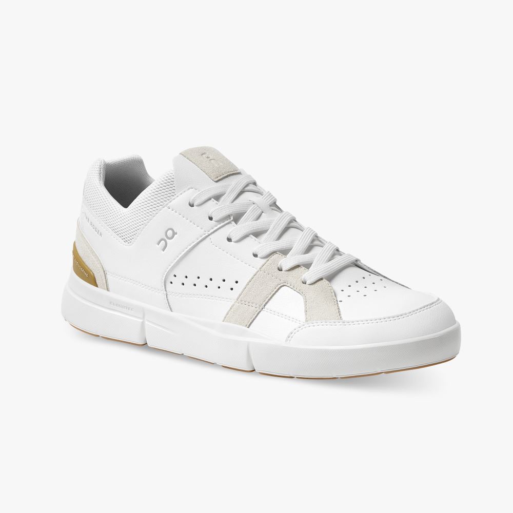 On THE ROGER Clubhouse: the expressive everyday sneaker - White | Bronze ON95XF289
